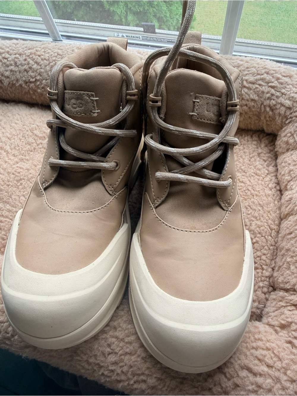 UGG Neumel Waterproof Ankle Boots  Sand Taupe Chunky Lug Sole size 8